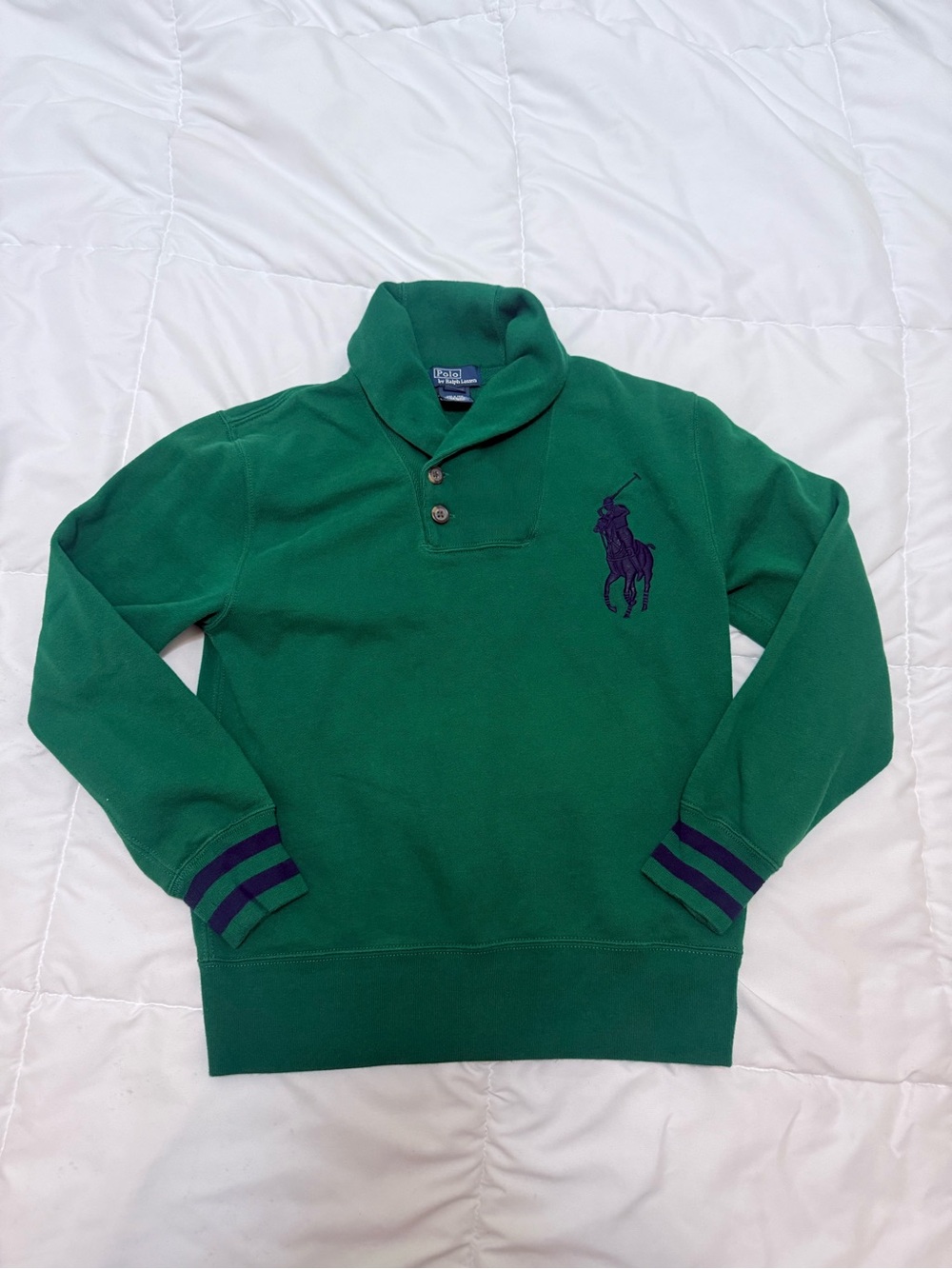 Ralph Lauren Green Polo Shawl-Collar Pullover